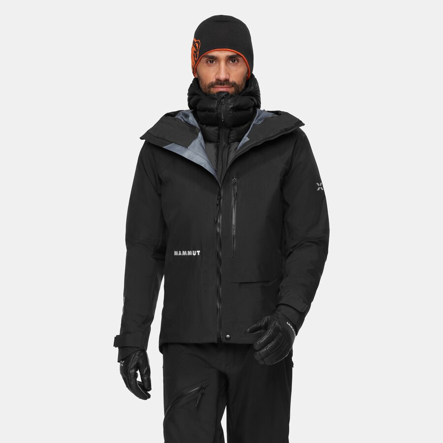 jaqueta com capuz eiger nordwand light down in masculina preta