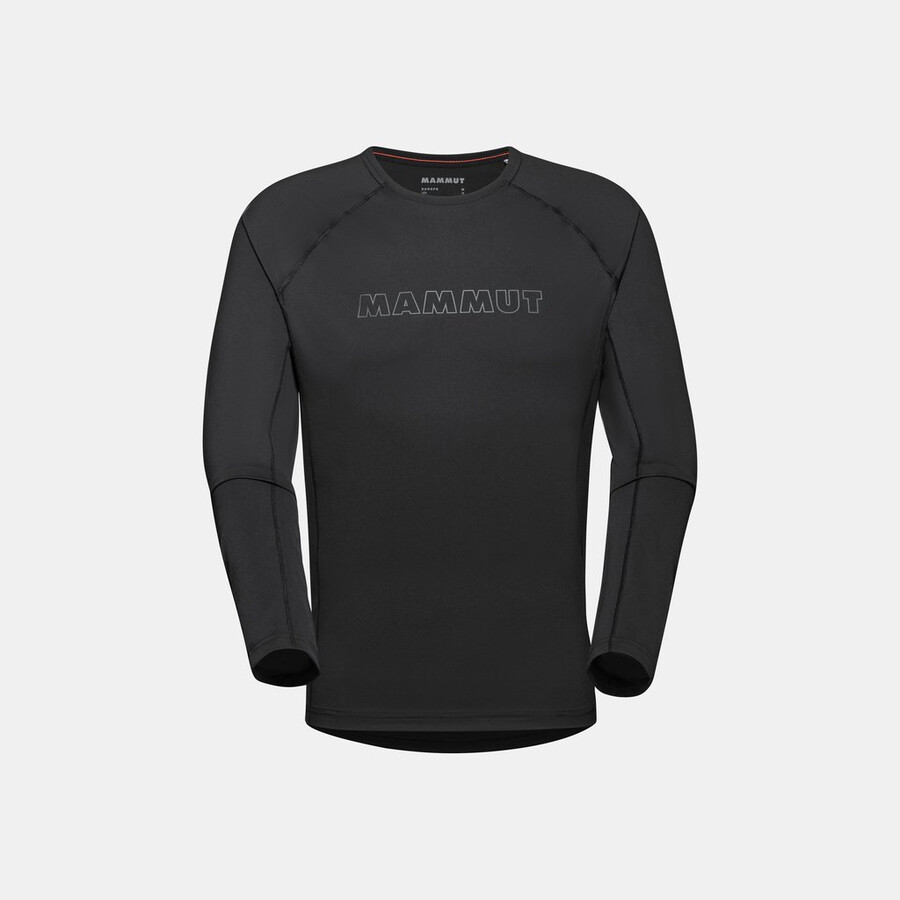 camiseta masculina de manga comprida selun fl com logo preto