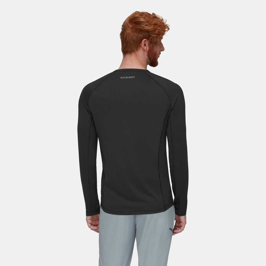 camiseta masculina de manga comprida selun fl com logo preto