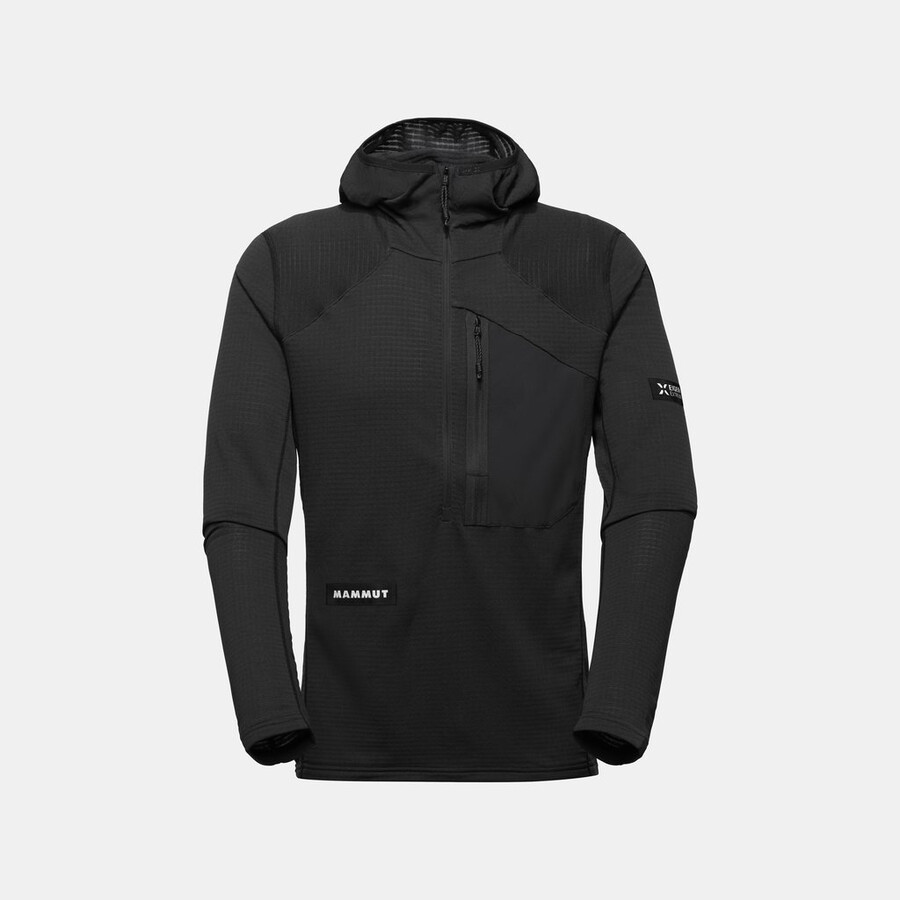 moletom com capuz eiger nordwand advanced fl com meio zíper masculino preto.