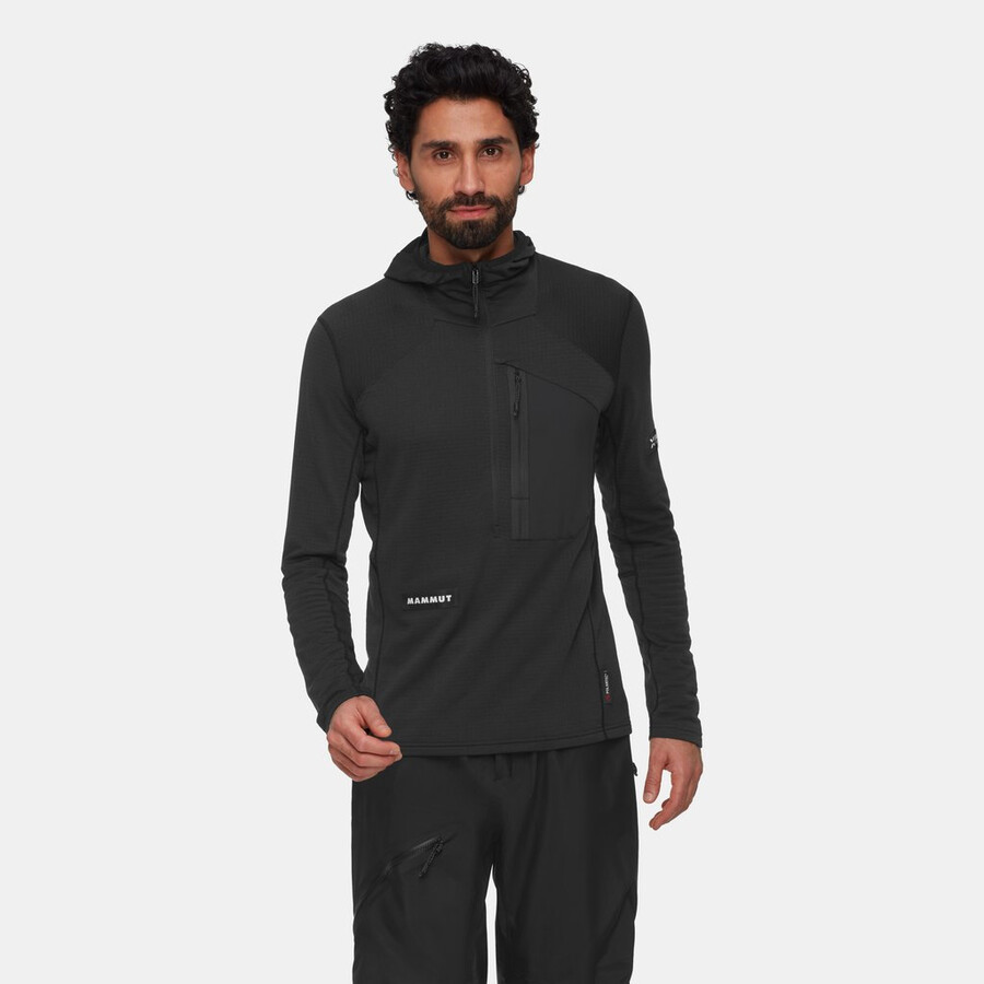 moletom com capuz eiger nordwand advanced fl com meio zíper masculino preto.