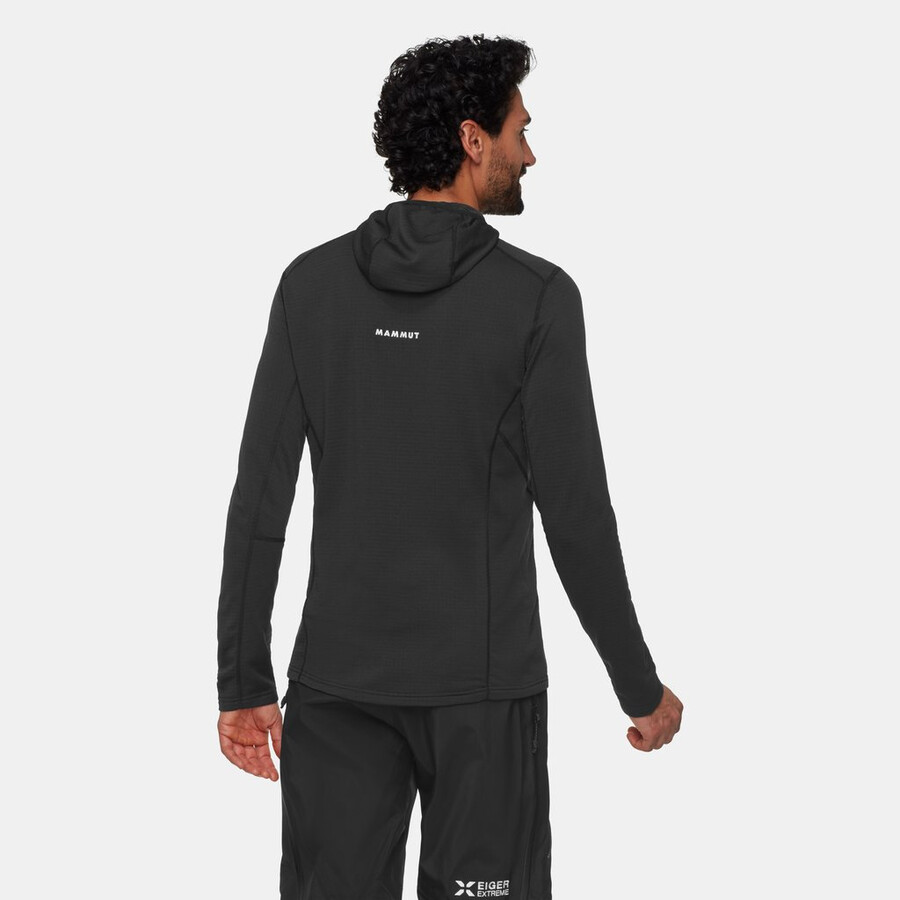 moletom com capuz eiger nordwand advanced fl com meio zíper masculino preto.