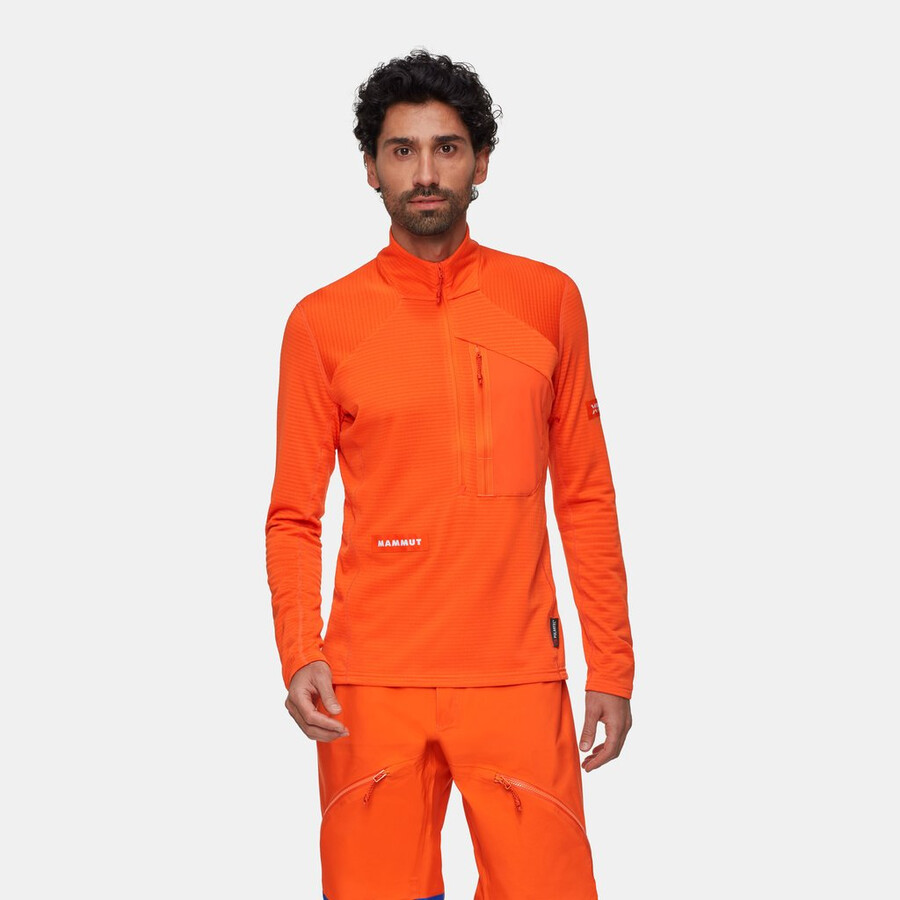 puxador de meio zíper eiger nordwand advanced fl masculino laranja eiger