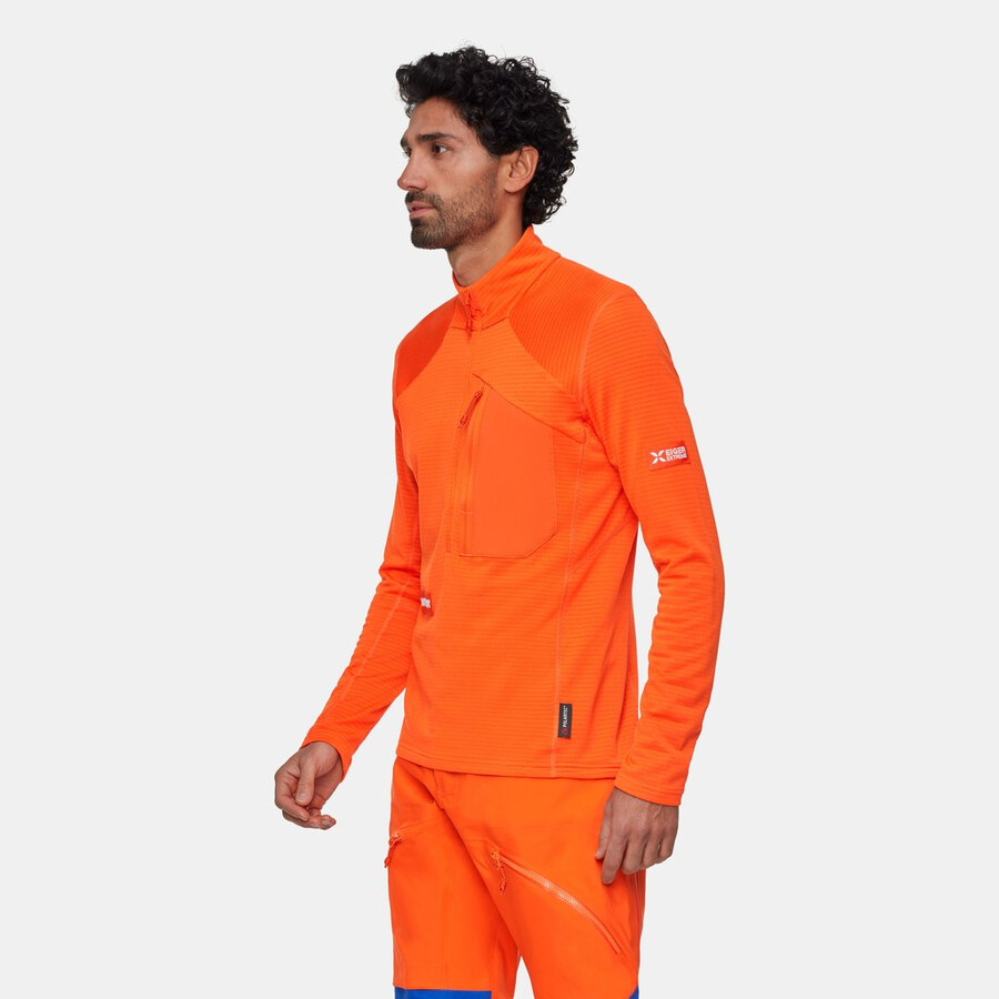 puxador de meio zíper eiger nordwand advanced fl masculino laranja eiger