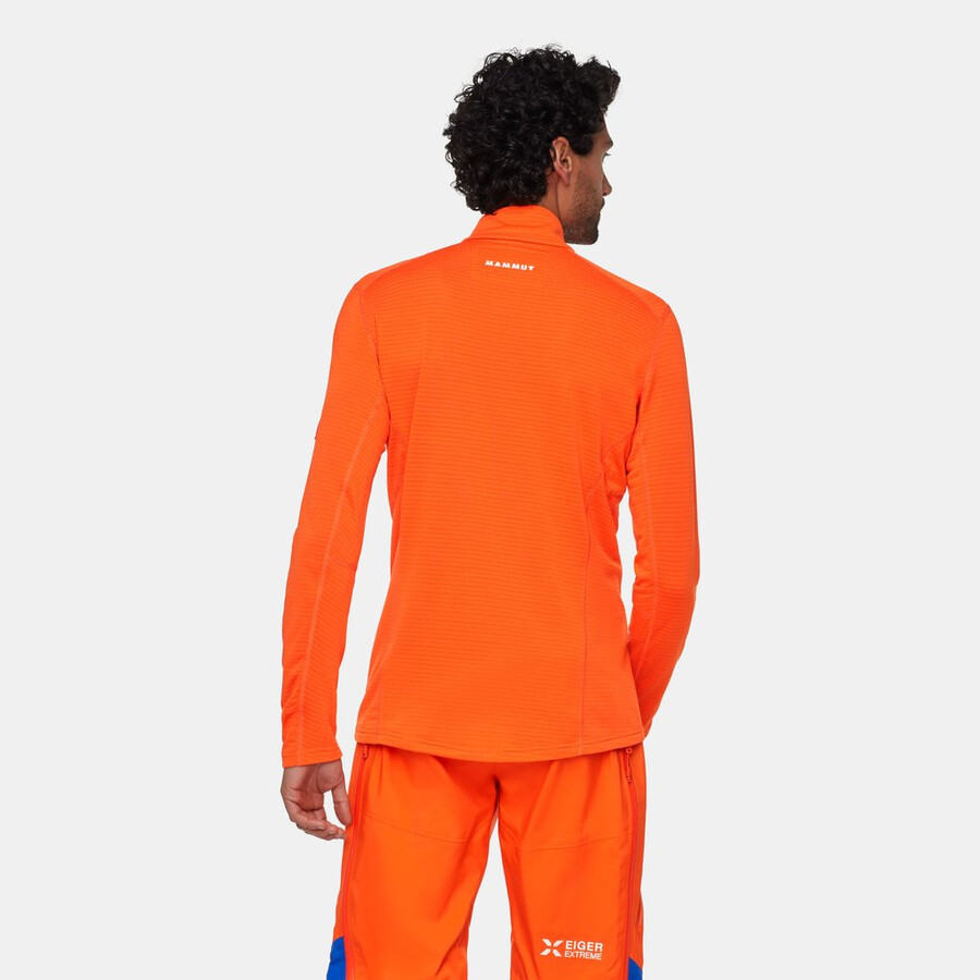 puxador de meio zíper eiger nordwand advanced fl masculino laranja eiger