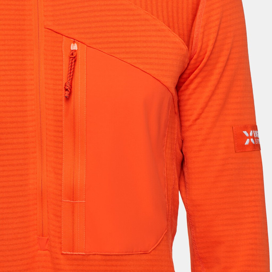 puxador de meio zíper eiger nordwand advanced fl masculino laranja eiger