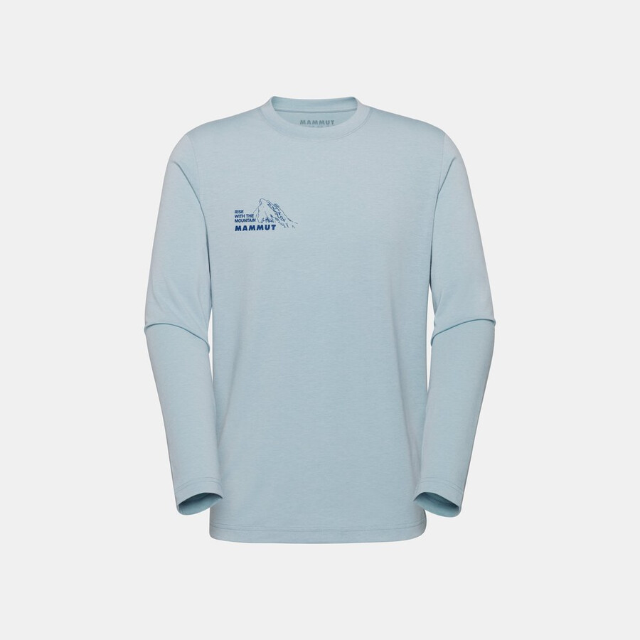camiseta de manga comprida mountain masculina azul mlisalphorn nebla