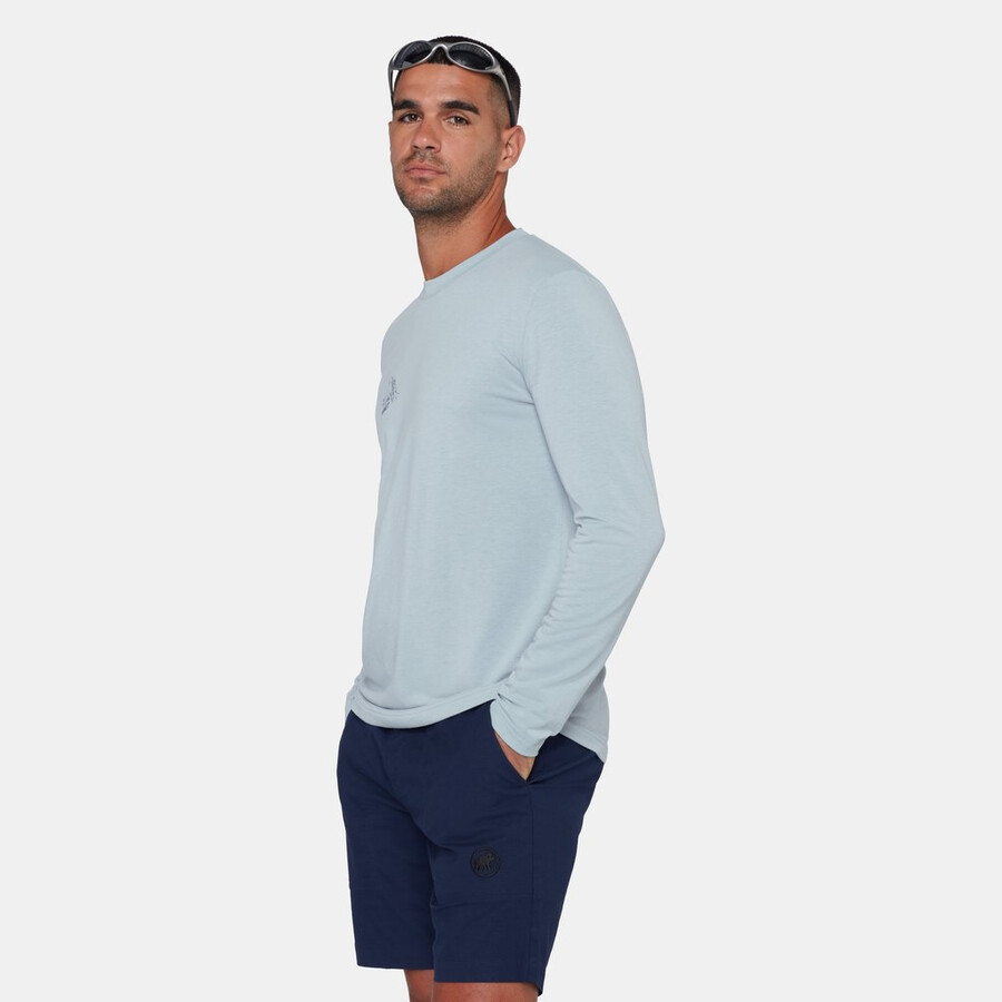camiseta de manga comprida mountain masculina azul mlisalphorn nebla