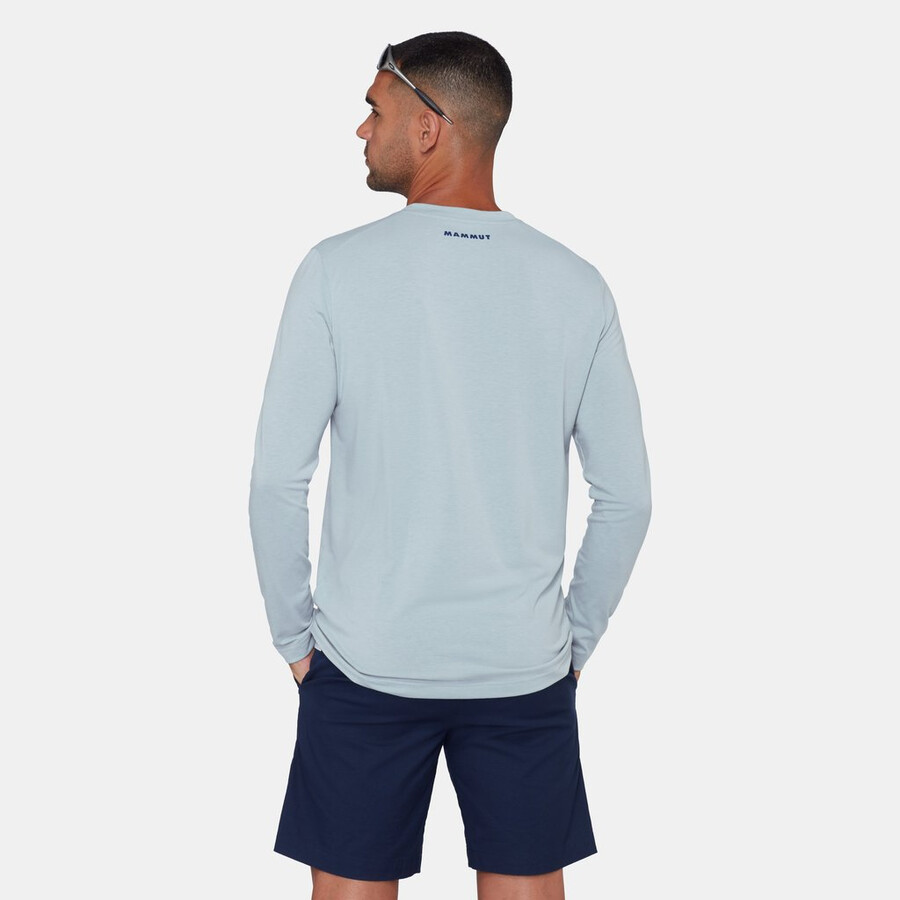 camiseta de manga comprida mountain masculina azul mlisalphorn nebla
