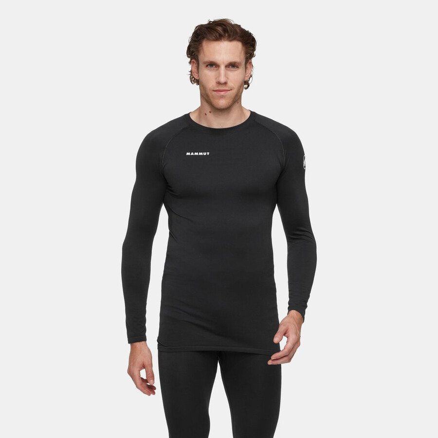 camiseta de manga comprida all-mountain seamless bl tamanho médio masculina preta.