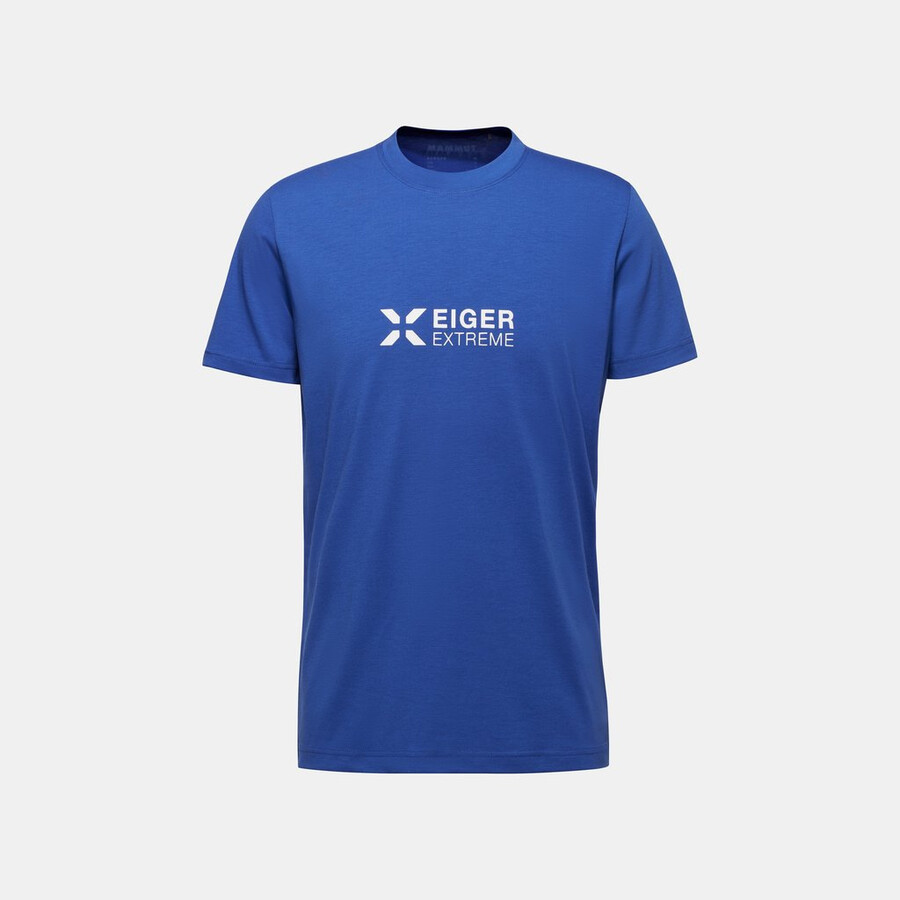 camiseta masculina com o logotipo do eiger azul eiger.