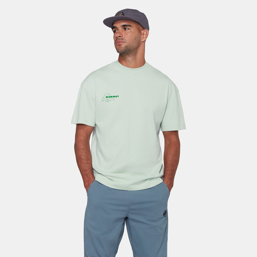 camiseta mammut base relaxed masculina glacier silver sage