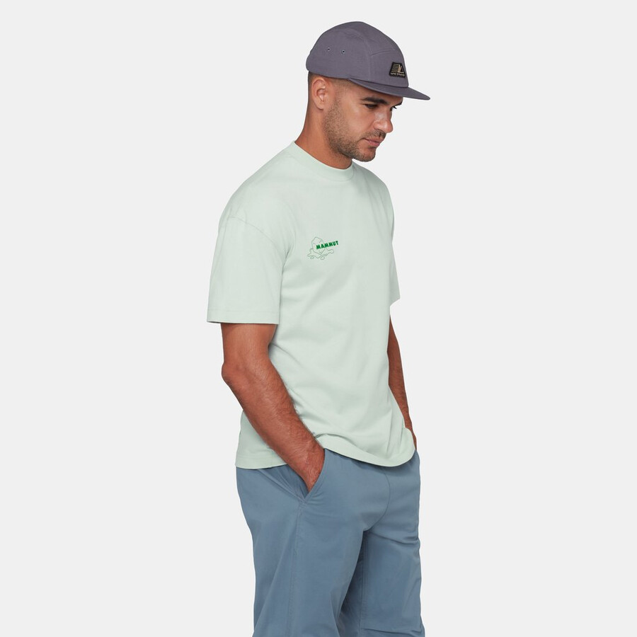 camiseta mammut base relaxed masculina glacier silver sage
