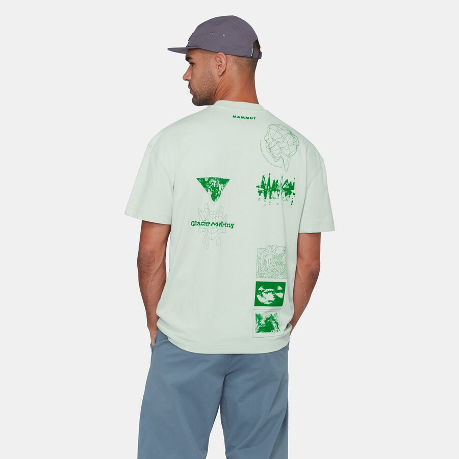 camiseta mammut base relaxed masculina glacier silver sage