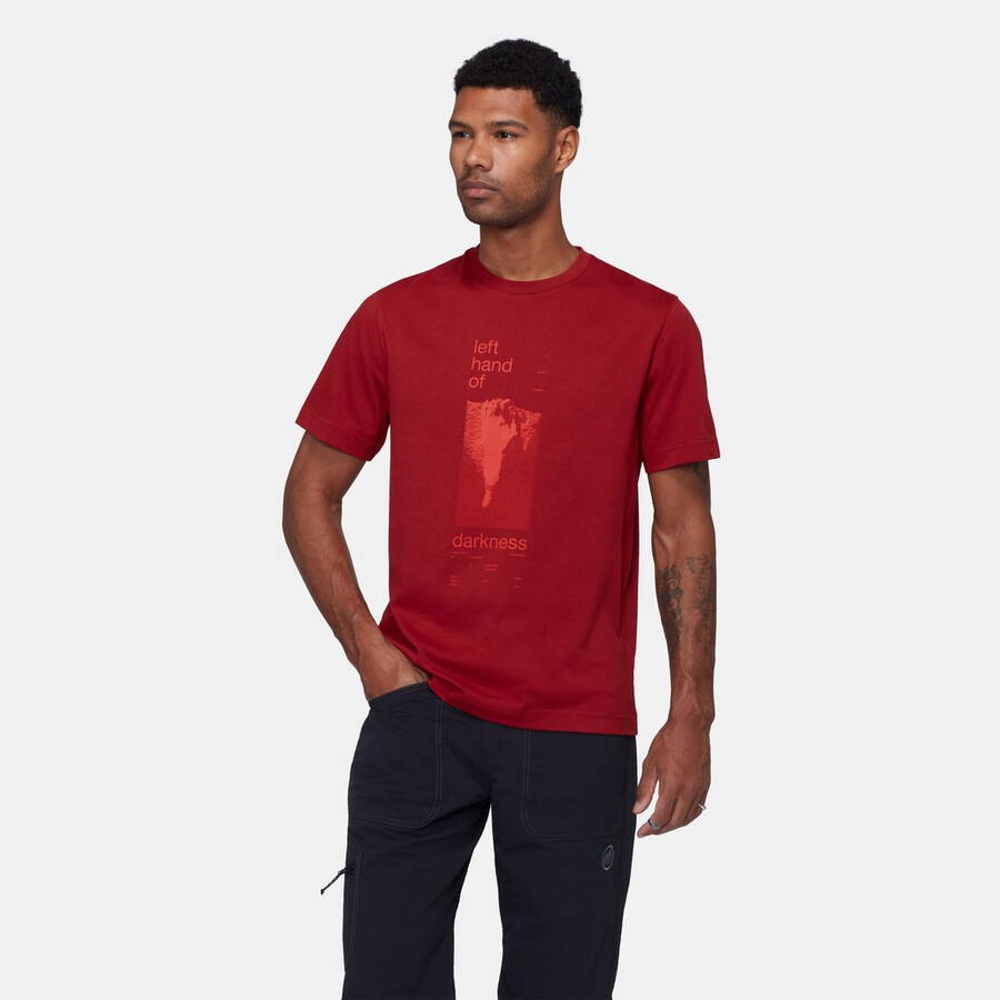 camiseta mammut base masculina mão mammut vermelho escuro