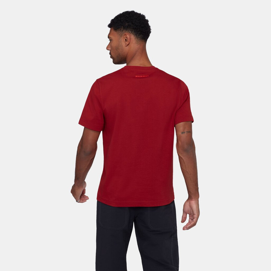 camiseta mammut base masculina mão mammut vermelho escuro
