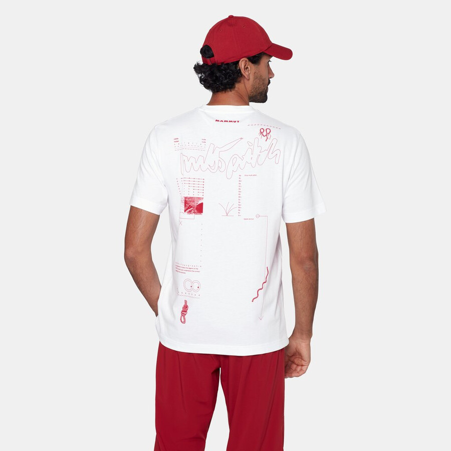 camiseta mammut base masculina multi-pitch branca