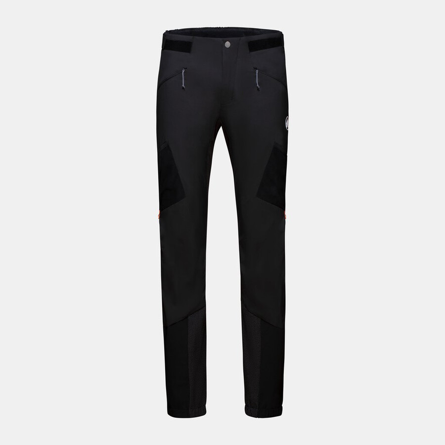 calça híbrida aenergy in para homem preta com laranja vibrante.