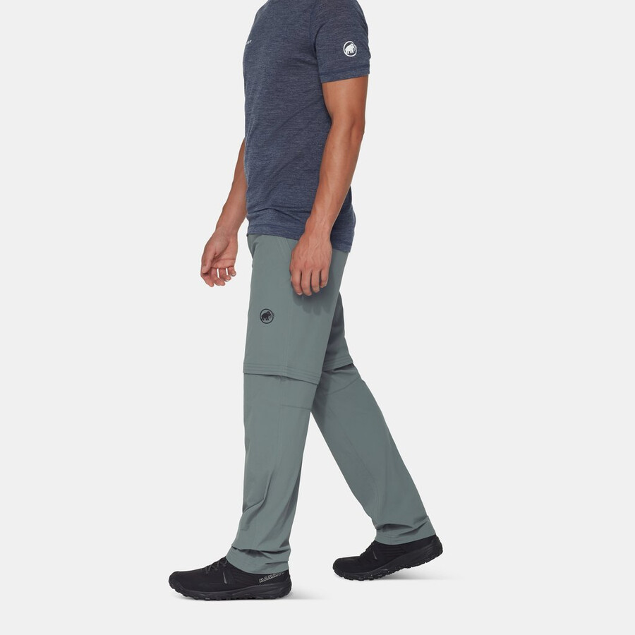 calças de caminhada masculinas com zíper frontal em tom claystone