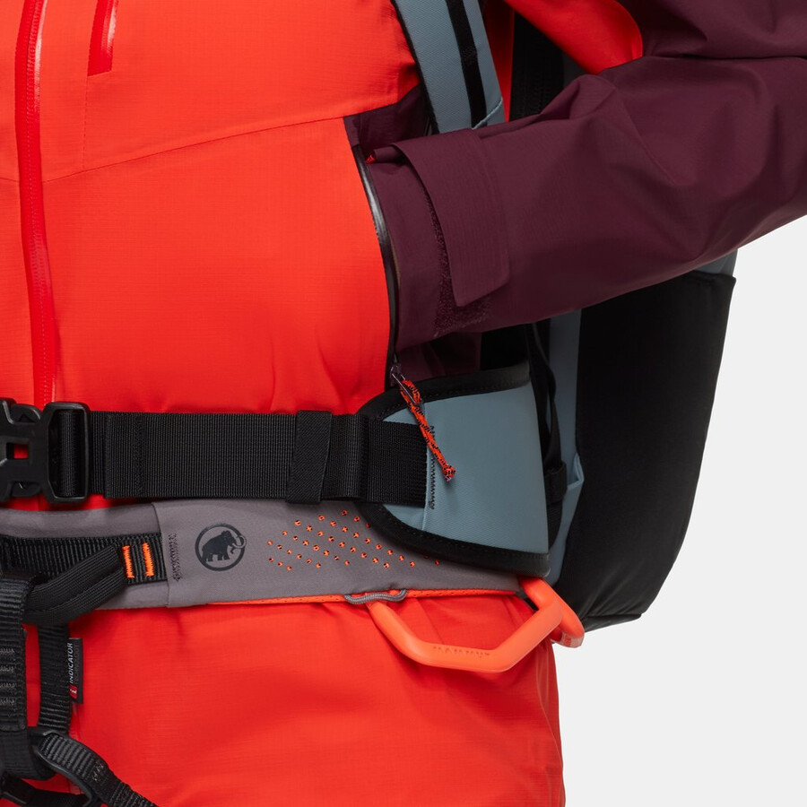 jaqueta com capuz alto guide hs feminina mammut vermelha-vin