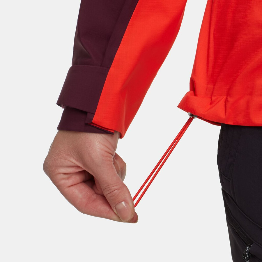 jaqueta com capuz alto guide hs feminina mammut vermelha-vin
