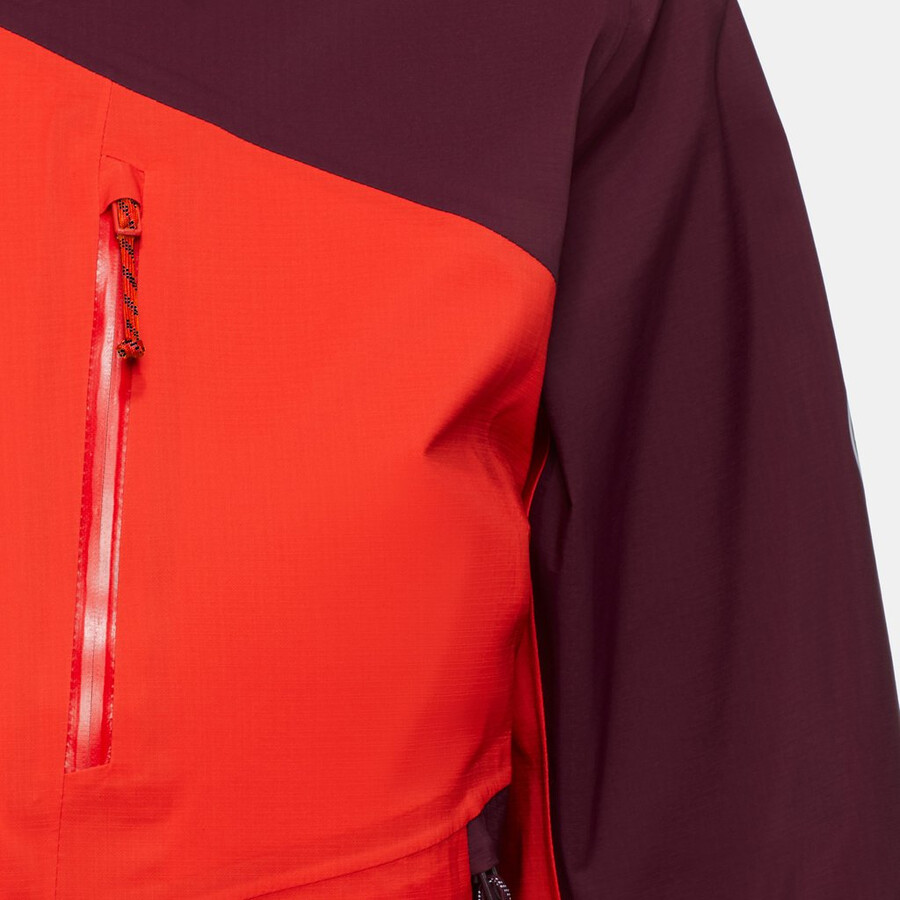 jaqueta com capuz alto guide hs feminina mammut vermelha-vin