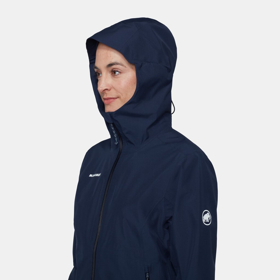 jaqueta com capuz alto light hs feminina cor marine.