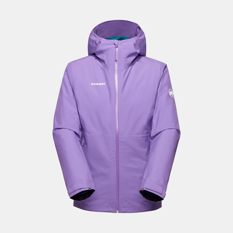jaqueta com capuz alto light 3 em 1 hs feminina lavanda-verde-azulado escuro