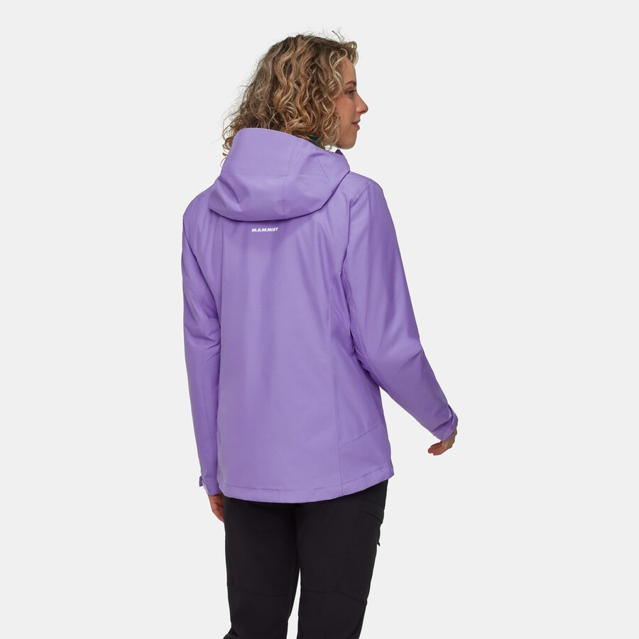 jaqueta com capuz alto light 3 em 1 hs feminina lavanda-verde-azulado escuro