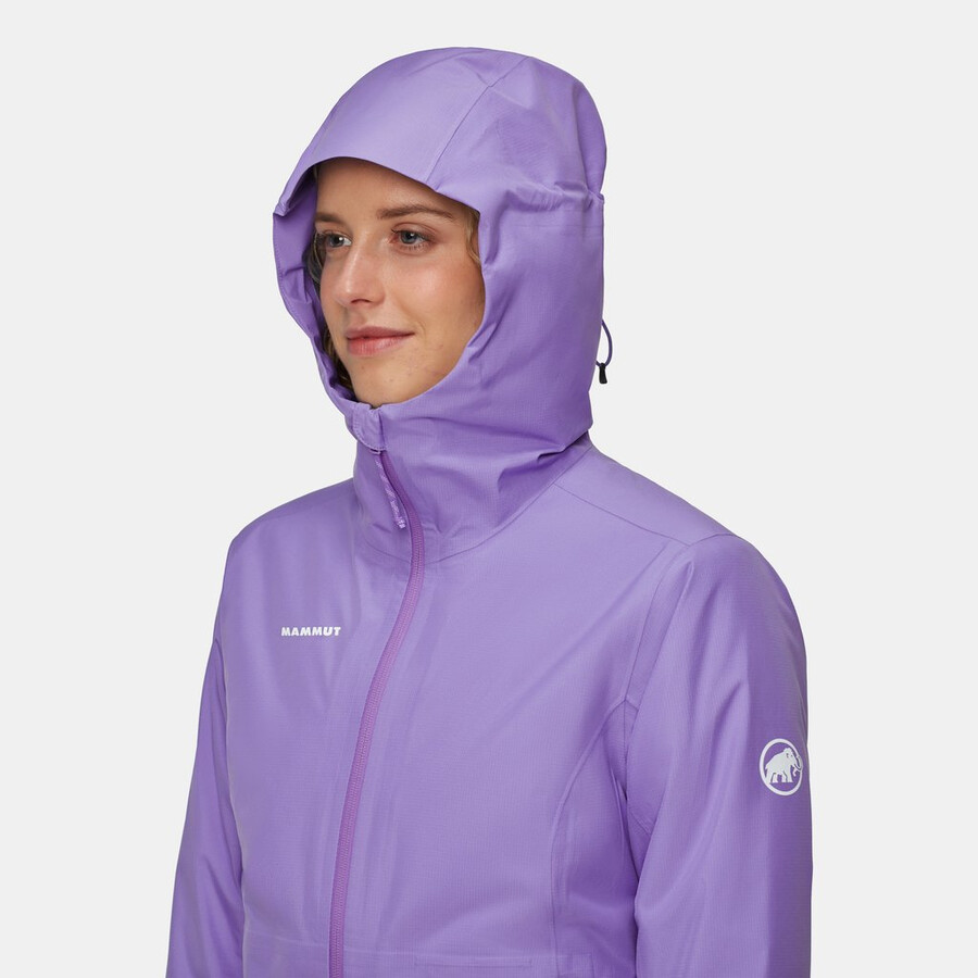 jaqueta com capuz alto light 3 em 1 hs feminina lavanda-verde-azulado escuro