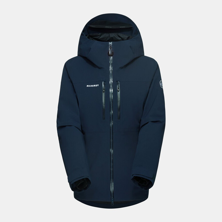 jaqueta com capuz stoney hs thermo feminina azul marinho