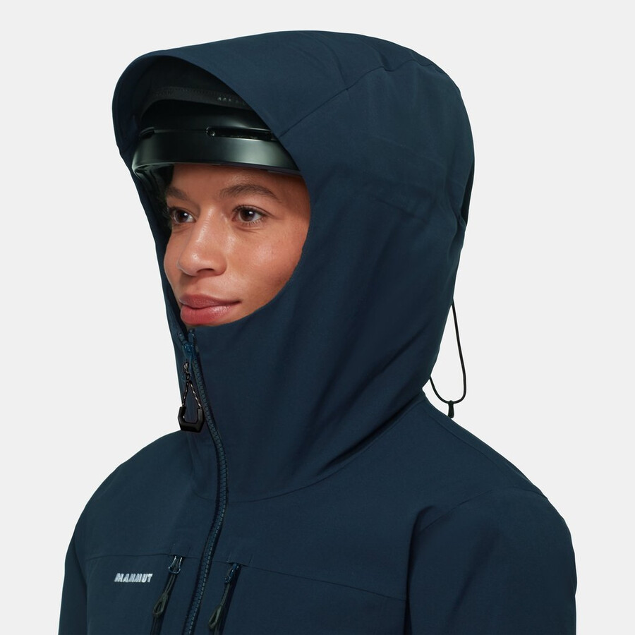 jaqueta com capuz stoney hs thermo feminina azul marinho