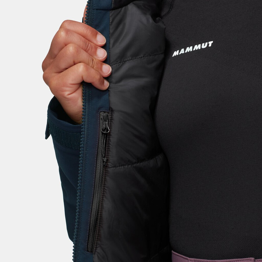 jaqueta com capuz stoney hs thermo feminina azul marinho