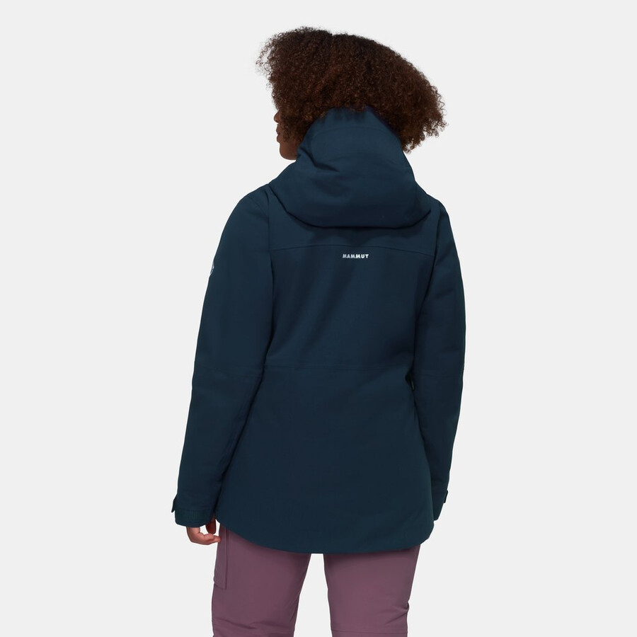 jaqueta com capuz stoney hs thermo feminina azul marinho