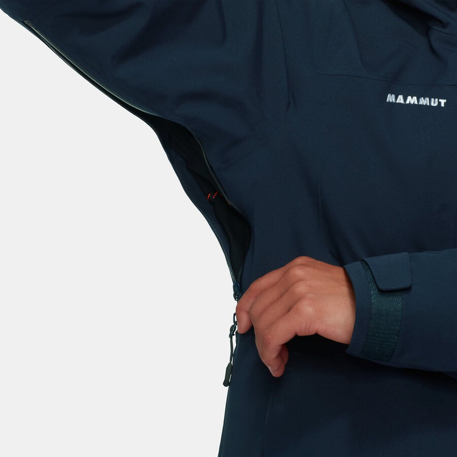 jaqueta com capuz stoney hs thermo feminina azul marinho
