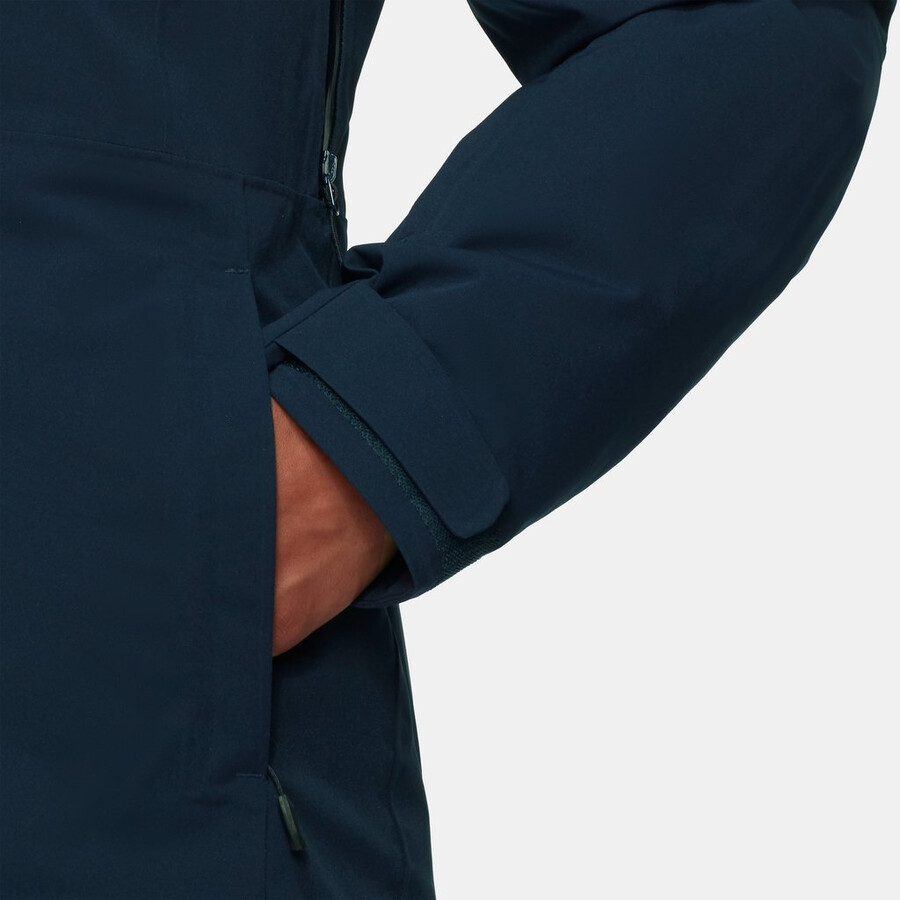 jaqueta com capuz stoney hs thermo feminina azul marinho
