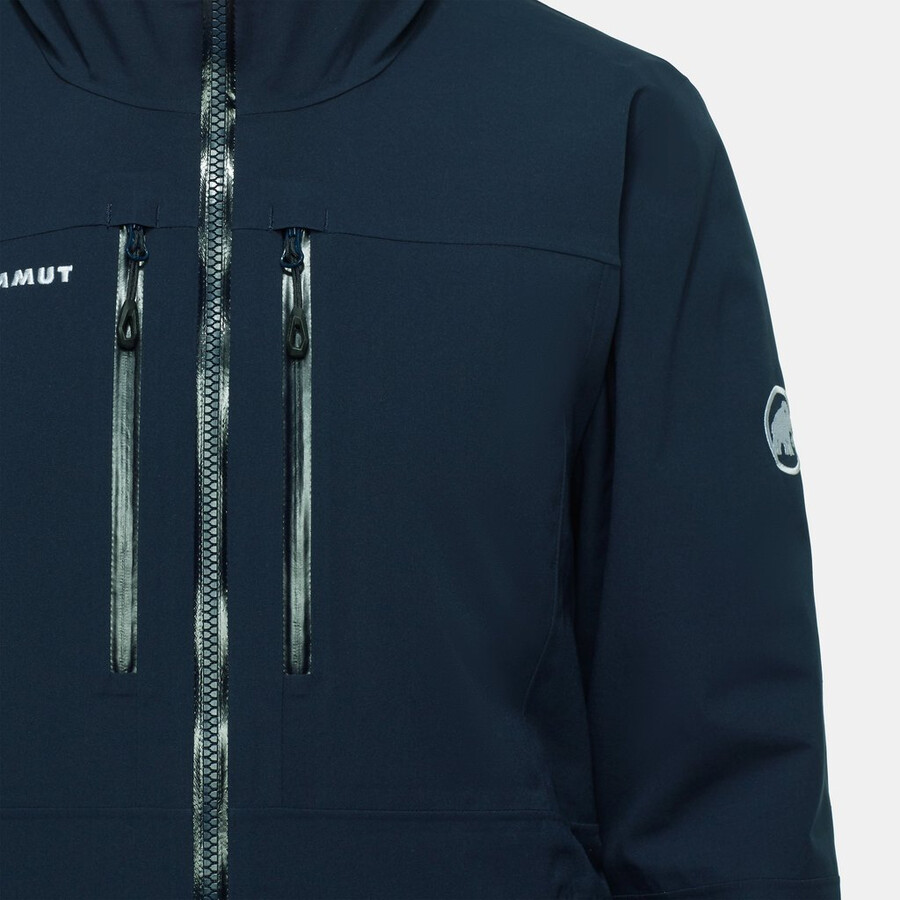 jaqueta com capuz stoney hs thermo feminina azul marinho