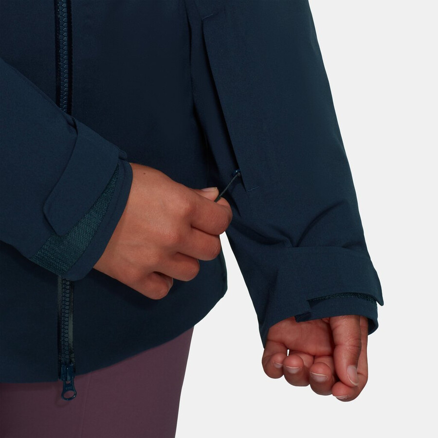 jaqueta com capuz stoney hs thermo feminina azul marinho