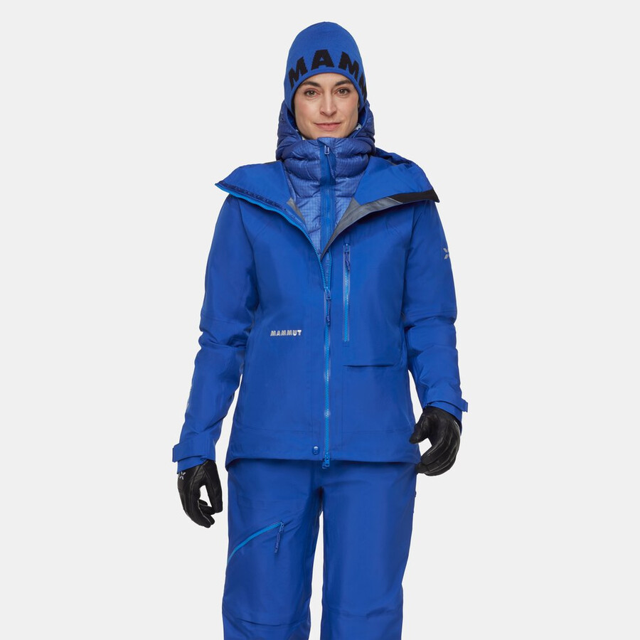 jaqueta com capuz eiger nordwand advanced hs feminina azul eiger