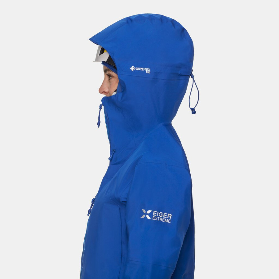 jaqueta com capuz eiger nordwand advanced hs feminina azul eiger