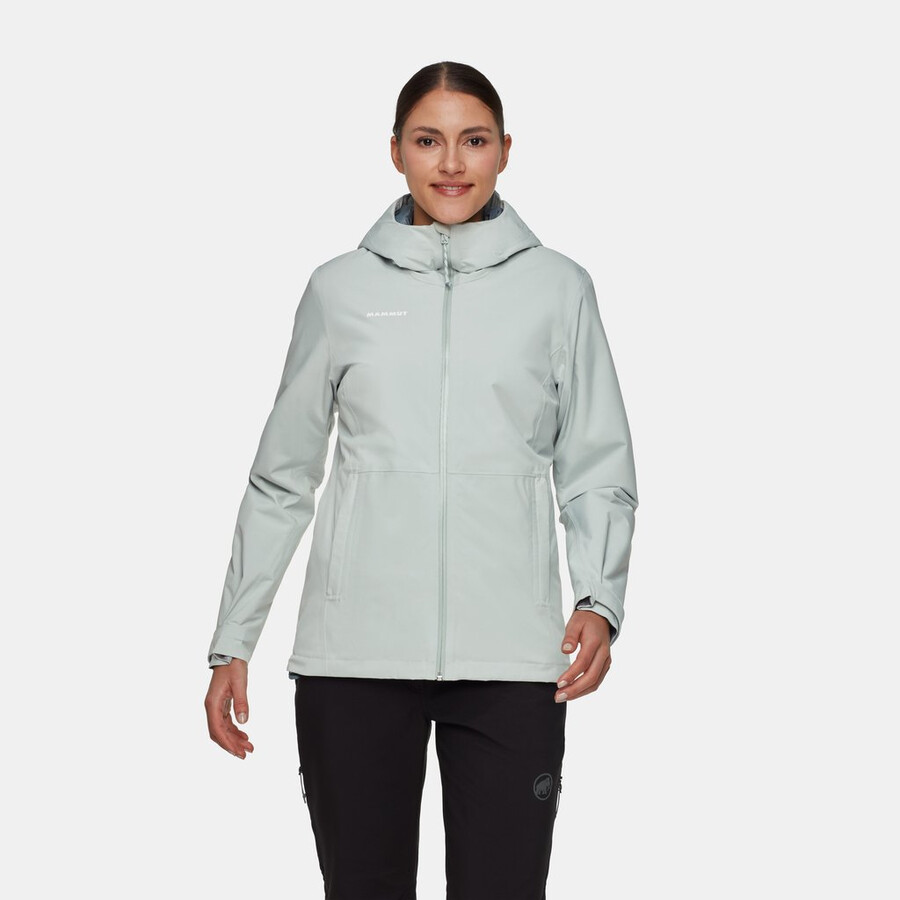 jaqueta com capuz linard hs thermo feminina cor prata sálvia