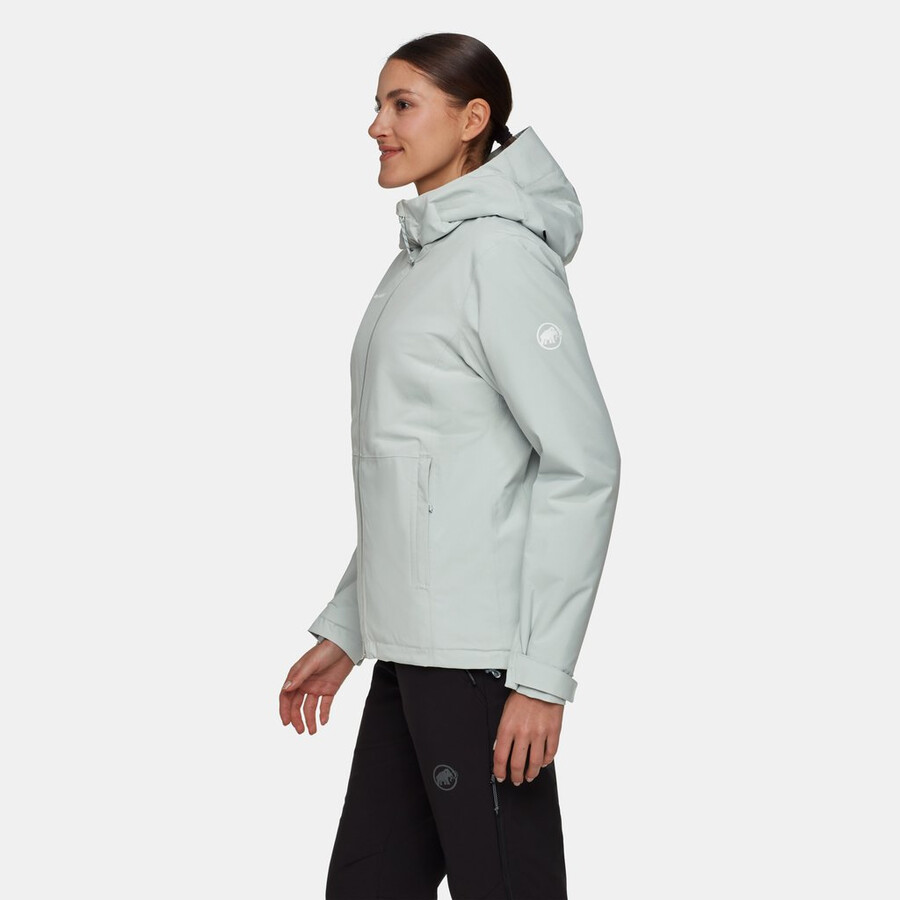 jaqueta com capuz linard hs thermo feminina cor prata sálvia
