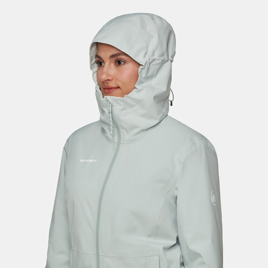 jaqueta com capuz linard hs thermo feminina cor prata sálvia