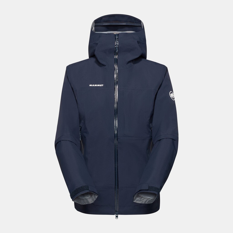 jaqueta com capuz alto guide hs feminina azul glaciar