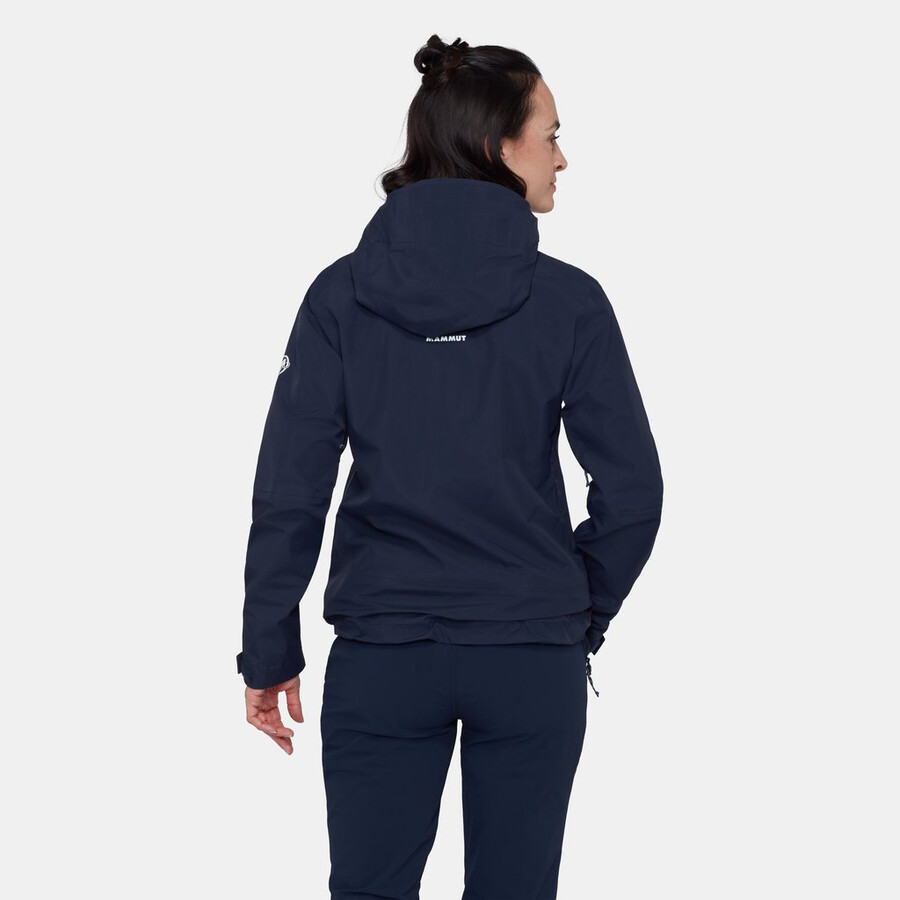jaqueta com capuz alto guide hs feminina azul glaciar