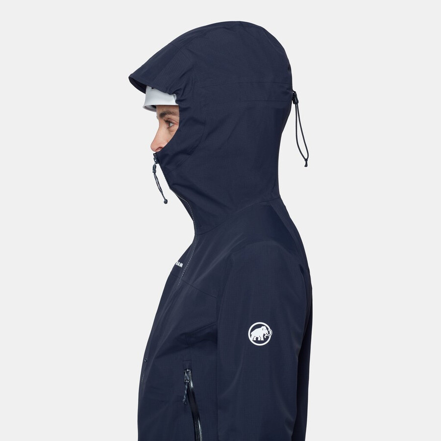 jaqueta com capuz alto guide hs feminina azul glaciar