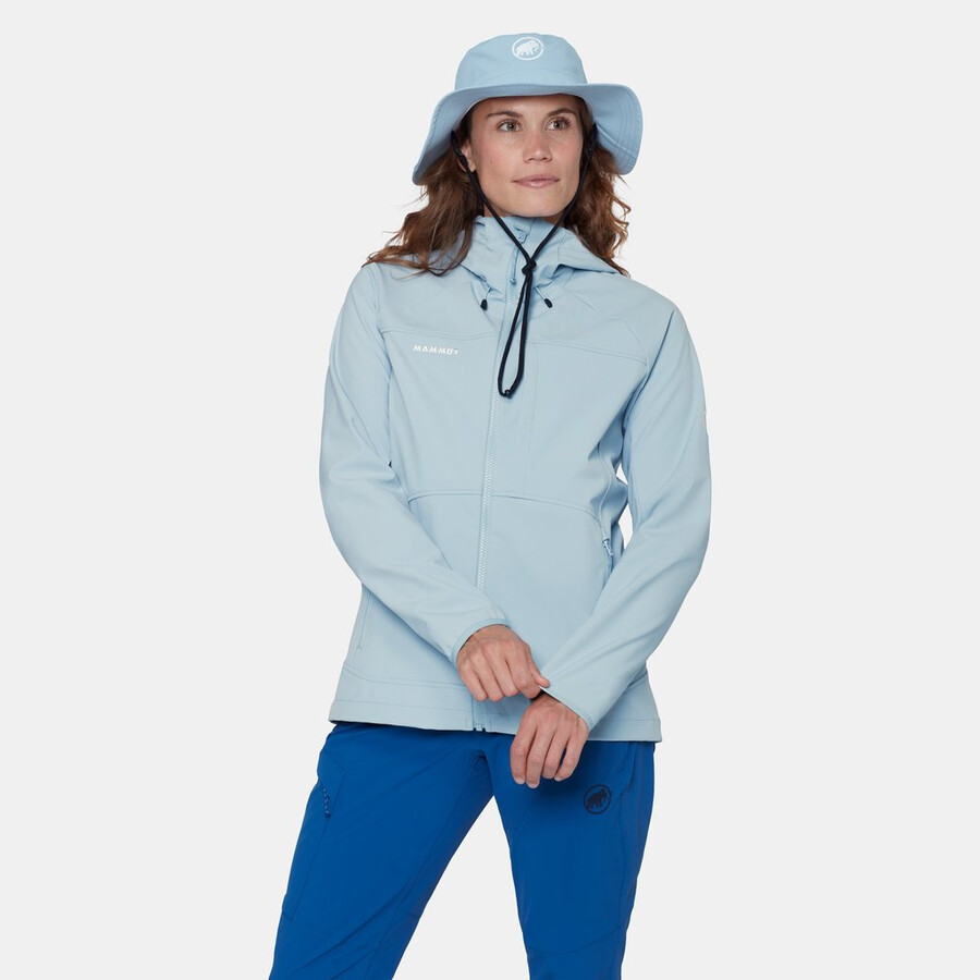 jaqueta com capuz ultimate comfort so feminina cor verde-azulado escuro.