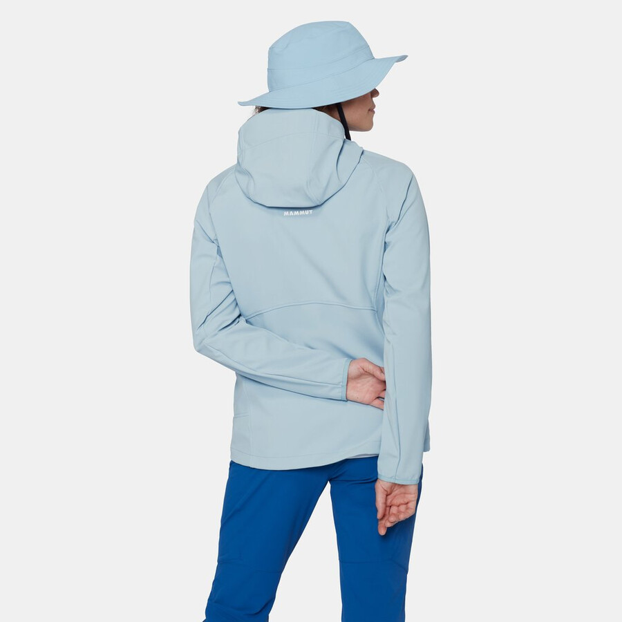 jaqueta com capuz ultimate comfort so feminina cor verde-azulado escuro.