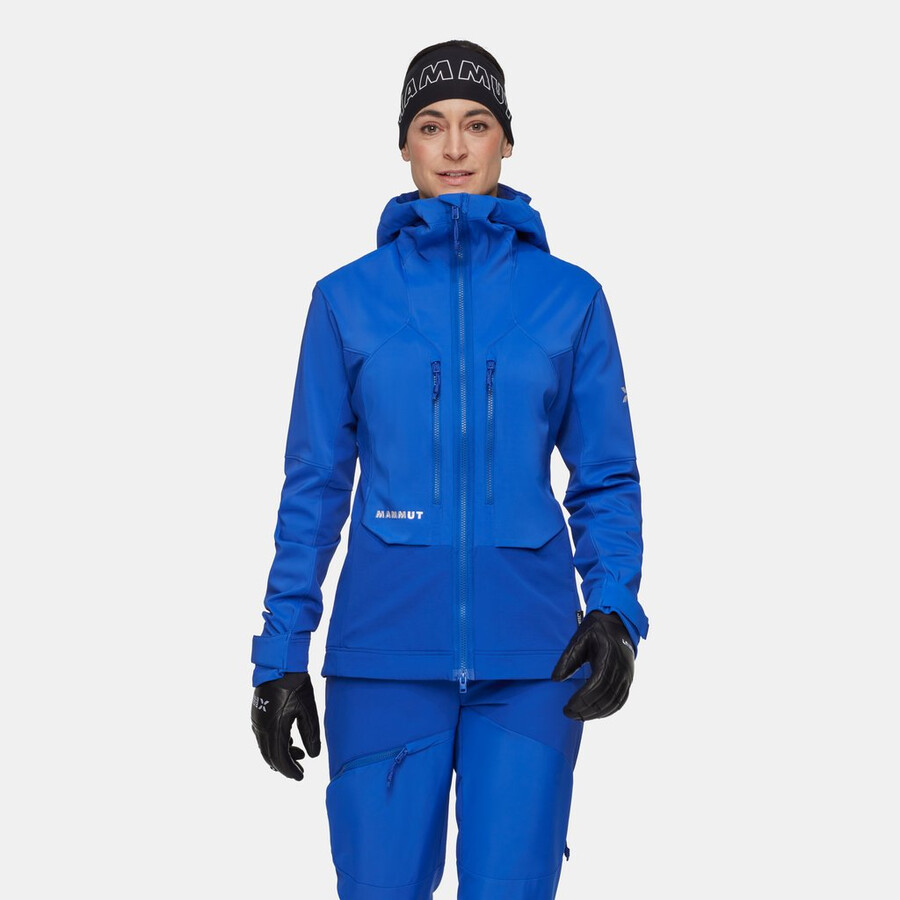jaqueta com capuz eiger nordwand pro so feminina azul eiger