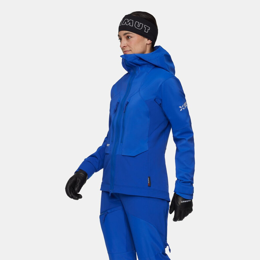 jaqueta com capuz eiger nordwand pro so feminina azul eiger